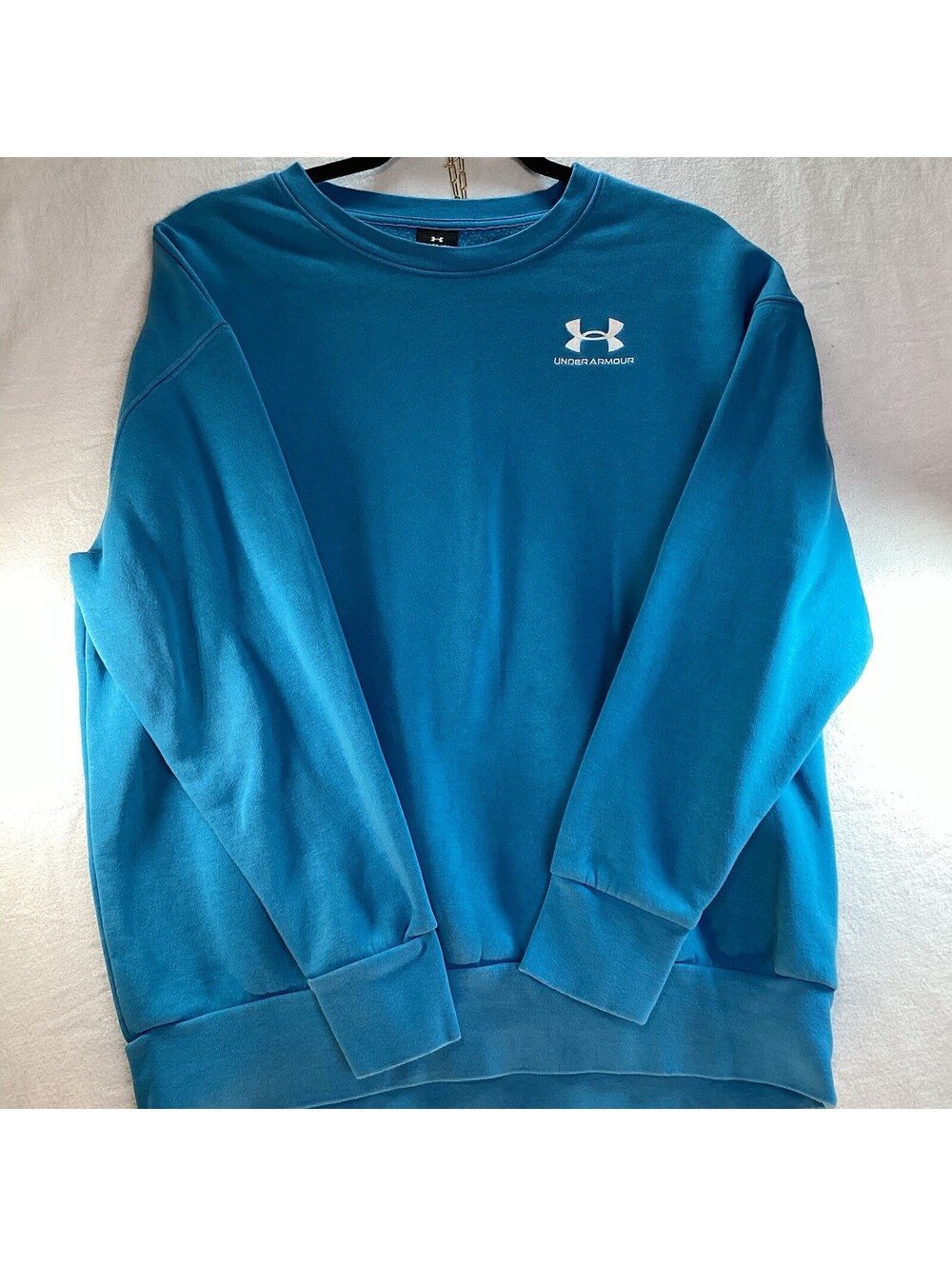 Under Armour ColdGear Mens XS Blue Loose Fit Crewneck Sweatshirt Pullover